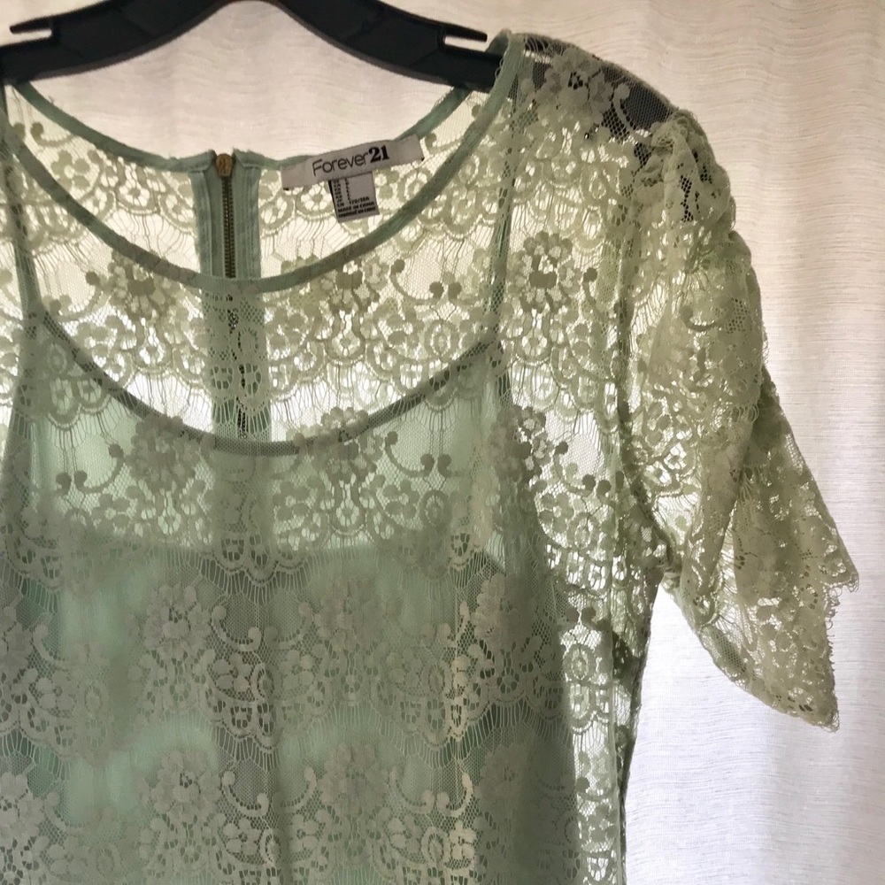 Seafoam Green Lace Dress